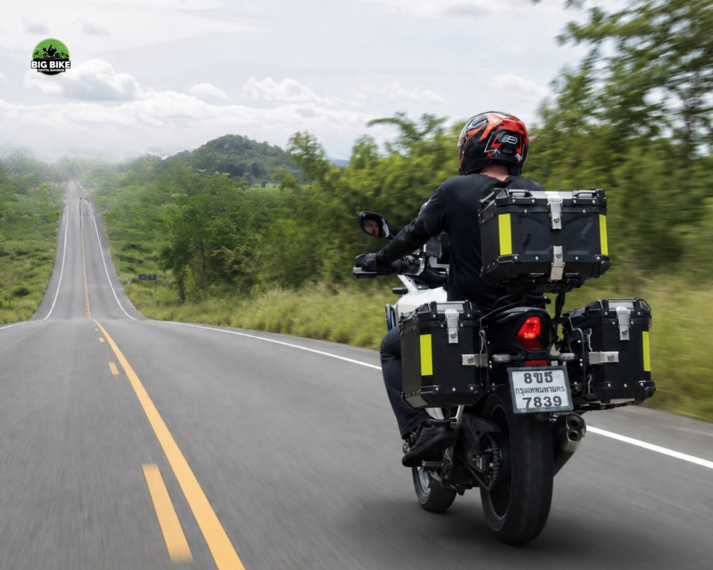 Man riding a big bike